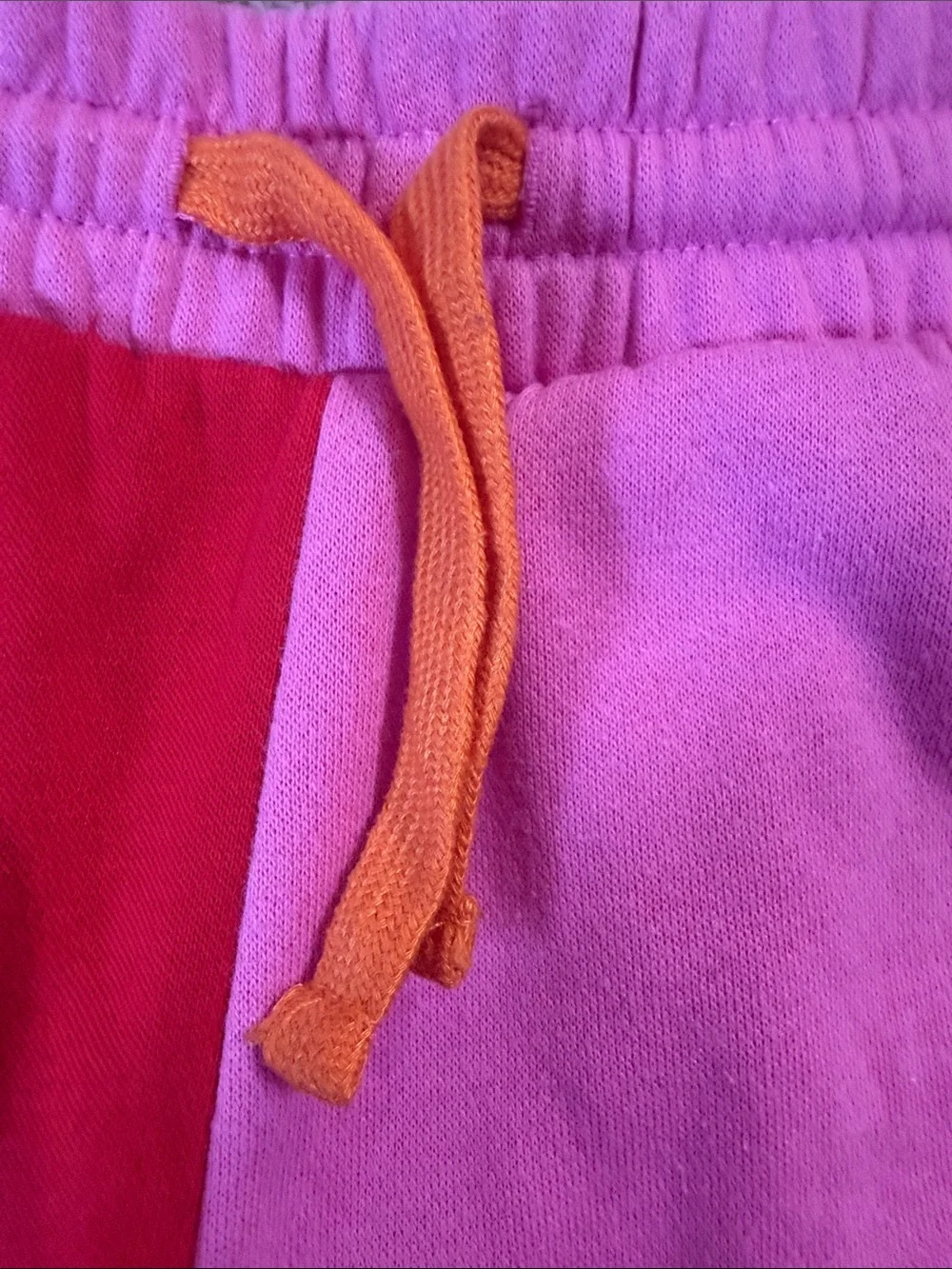 Justice-Airhead Colorblock Athletic Shorts-Pink/Red-Orange Drawstring Size 10(M)